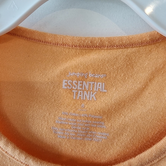 Sz6 Jumping Beans‎ Essential tank peachy orange Spring Summer Easter St Patricks - Picture 8 of 8